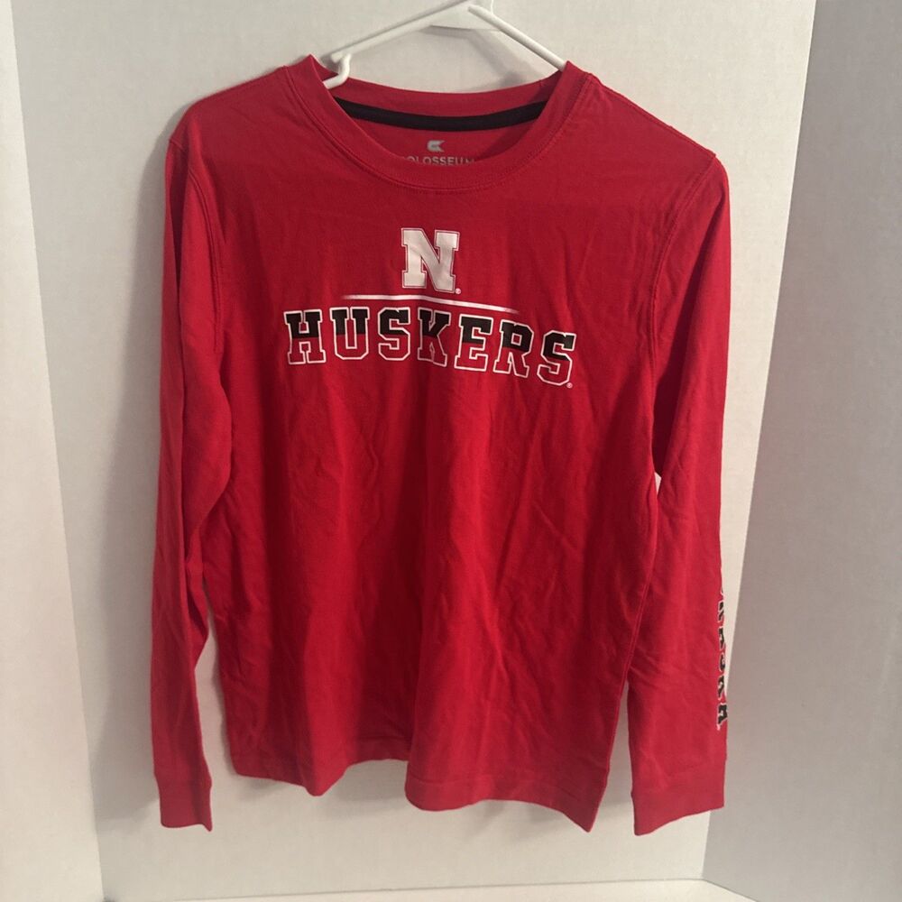 NCAA Colosseum Nebraska Cornhuskers Shirt Youth Large Red Long Sleeve NWT